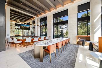 Entertaining kitchen and resident social lounge with plenty of cozy seating for gathering and entertaining friends